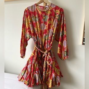 RHODE Ella Dress in Red Botanical, Size Large
